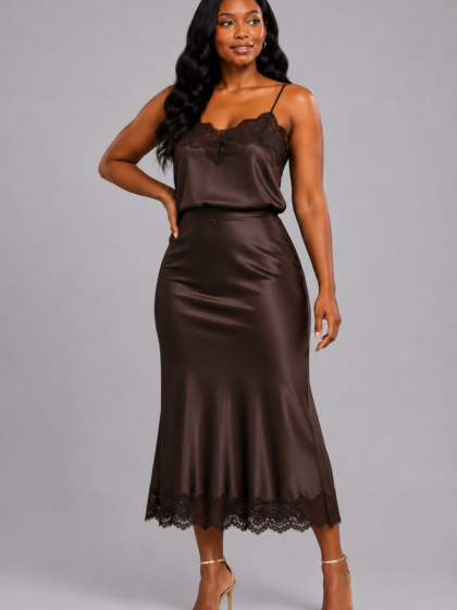Spaghetti Strap Satin Set