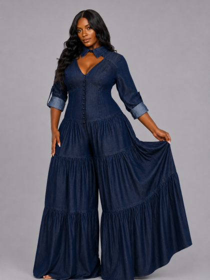 Dark Wash Demin Jumpsuit