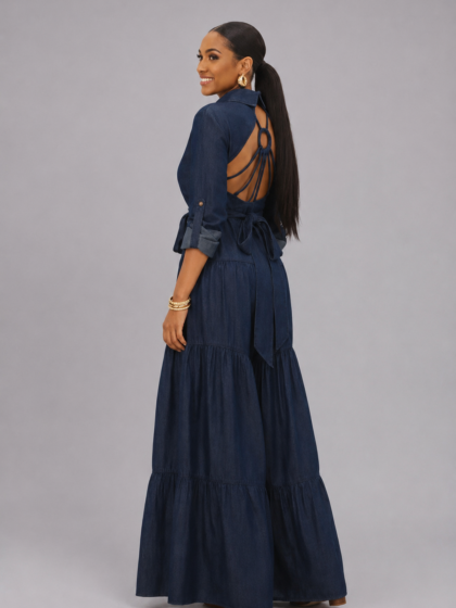 Dark Wash Denim Jumpsuit