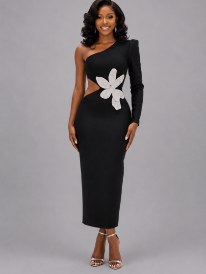 Floral Cutout Bandage Dress