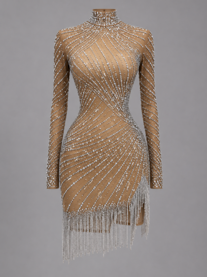 Rhinestone Tight Short Dress