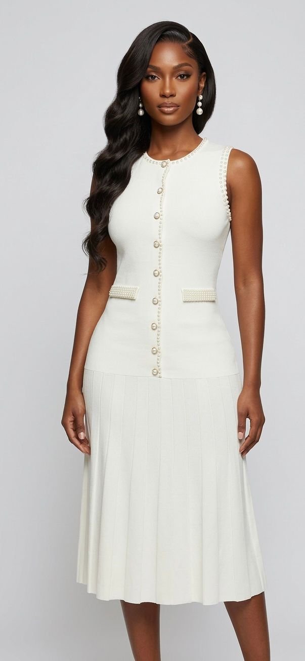 Pearl Trim Bodycon Dress
