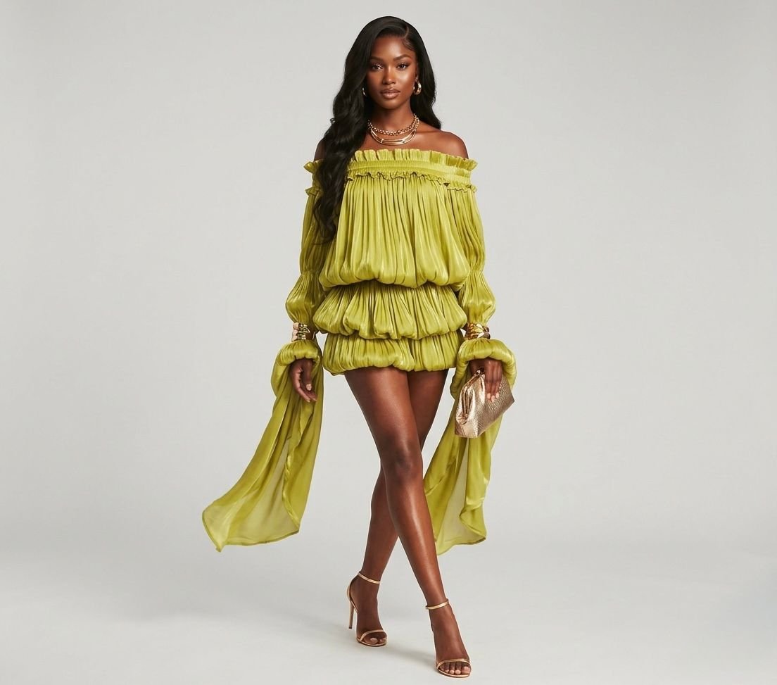 Loose Spliced Folds Dress