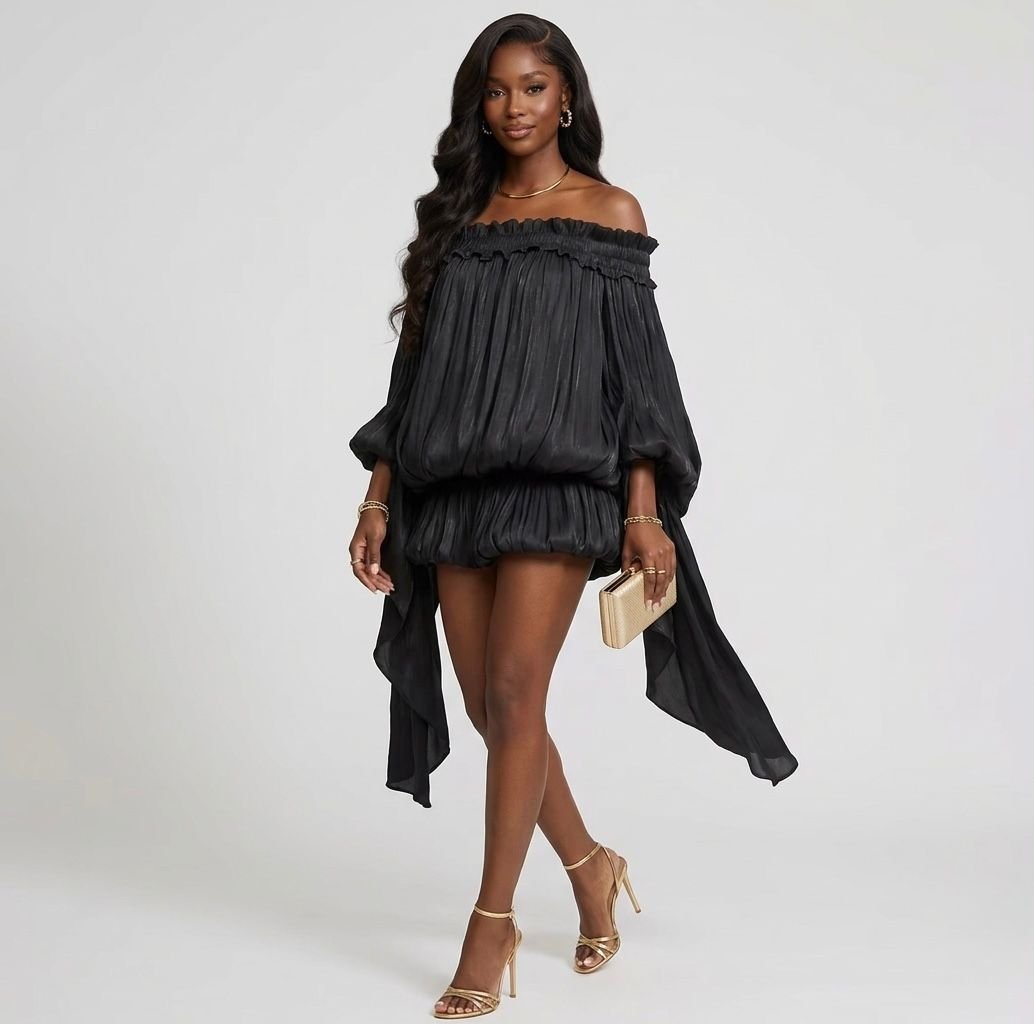 Loose Spliced Folds Dress