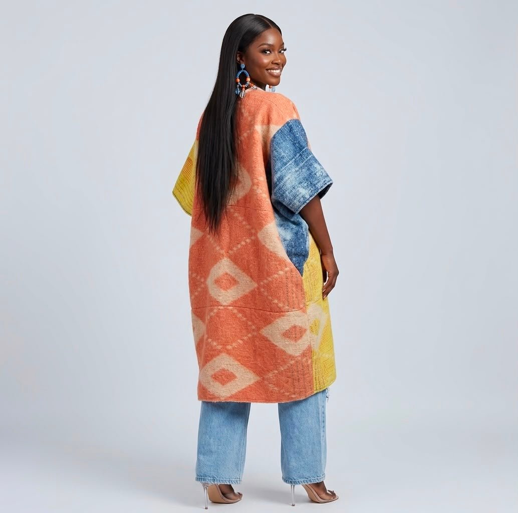 Multicolor Shacket Kimono