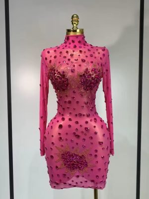 Rhinestone Sexy Bodycon Dress
