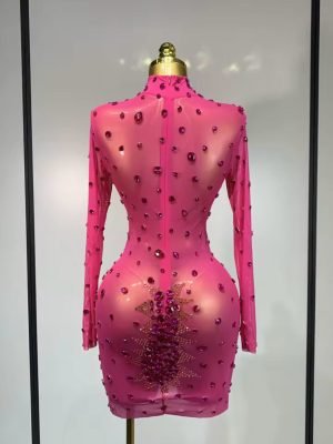 Rhinestone Sexy Bodycon Dress
