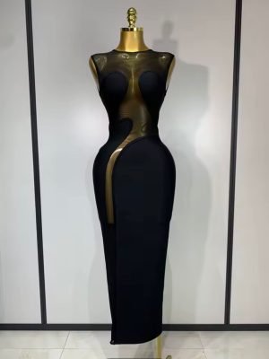 Mesh Bodycon Bandage Dress