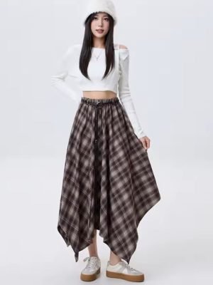 Plaid Midi Skirt