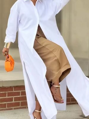 Khaki Capri Trousers Pockets pleated Wide Leg