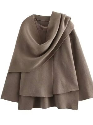 Asymmetric Scarf Coat