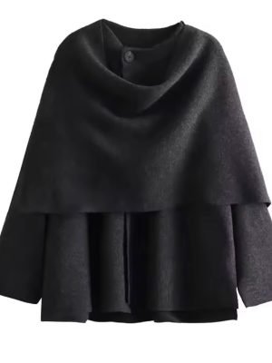 Asymmetric Scarf Coat